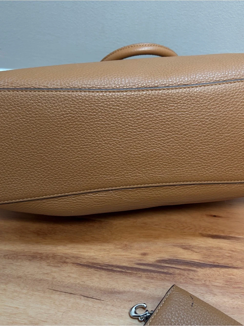 Coach Tan Pebbled Leather Satchel with Matching Wallet